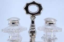 Discount Pamono Hexagonally Cut Glass Silver Salt and Pepper Shakers, Set of 3