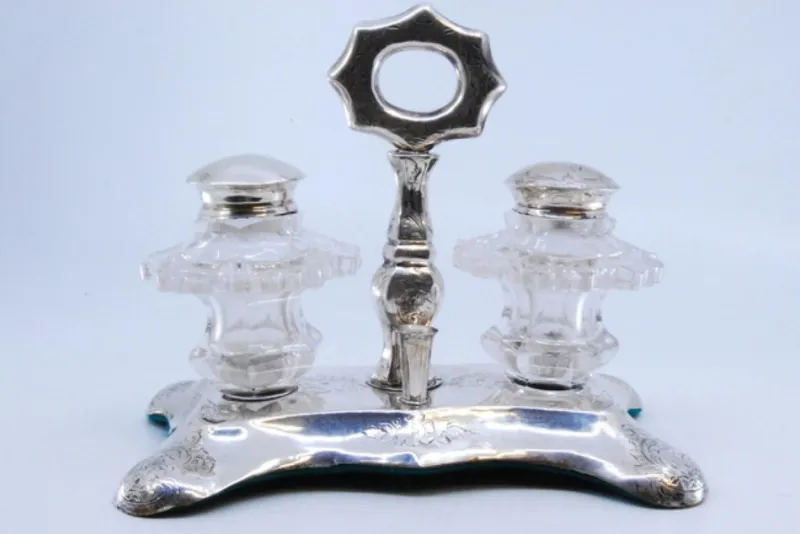 Discount Pamono Hexagonally Cut Glass Silver Salt and Pepper Shakers, Set of 3