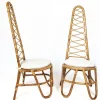 Discount Pamono High Back Bamboo Chairs and Table, 1960s, Set of 3