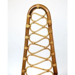 Discount Pamono High Back Bamboo Chairs and Table, 1960s, Set of 3