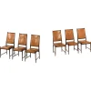 Pamono High Back Dining Chairs in Rosewood and Leather attributed to Torbjørn Afdal, 1950s, Set of 6> Side Chairs & Dining Chairs