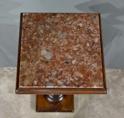 Pamono High Column in Walnut and Marble, 1920><noscript><img width=