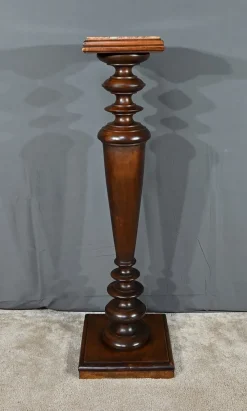 Pamono High Column in Walnut and Marble, 1920><noscript><img width=