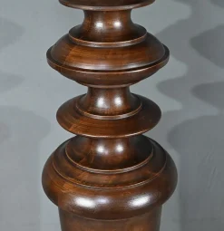 Pamono High Column in Walnut and Marble, 1920><noscript><img width=
