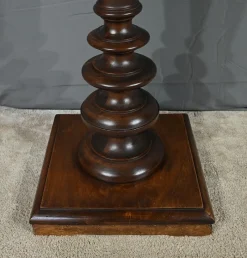 Pamono High Column in Walnut and Marble, 1920><noscript><img width=