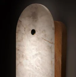 Pamono Hikari Small Iroko Wood Wall Light by Alabastro Italiano><noscript><img width=