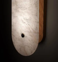 Pamono Hikari Small Iroko Wood Wall Light by Alabastro Italiano><noscript><img width=