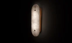 Pamono Hikari Small Iroko Wood Wall Light by Alabastro Italiano><noscript><img width=