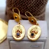 Best Pamono Hinged Gold Earrings, Set of 2