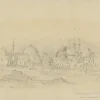 Pamono Historic View of Damascus and Burial Site of a Prophet's Wife, 1869, Paper> Work On Paper