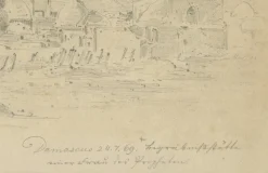 Pamono Historic View of Damascus and Burial Site of a Prophet's Wife, 1869, Paper> Work On Paper