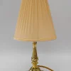Pamono Historistic Brass Table Lamp with Fabric Shade, Vienna, 1890s> Table Lamps