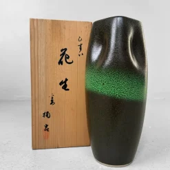 Pamono Hisui Kyō-Yaki Ikebana Vase Tachikichi, Kyoto, 1970s