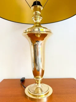 Pamono Hollywood Regency Brass Table Lamp from Krisna, 1970s><noscript><img width=