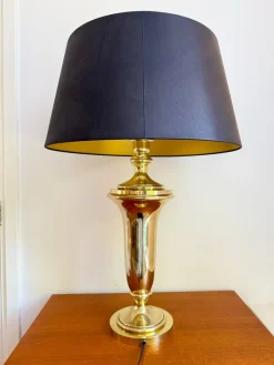 Pamono Hollywood Regency Brass Table Lamp from Krisna, 1970s><noscript><img width=