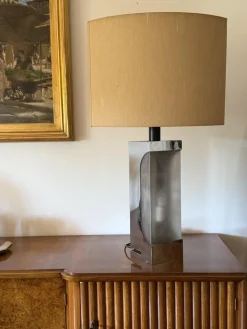 Pamono Hollywood Regency Chromed Table Lamp Base from Luci, Milan, Italy, 1970s><noscript><img width=