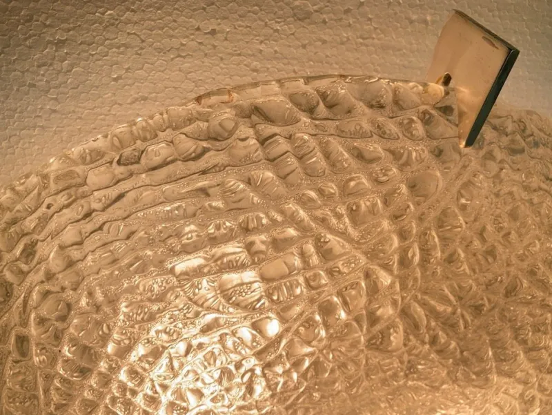 Pamono Hollywood Regency Glass Ceiling Lamp by Kaiser, 1970s> Ceiling Lights