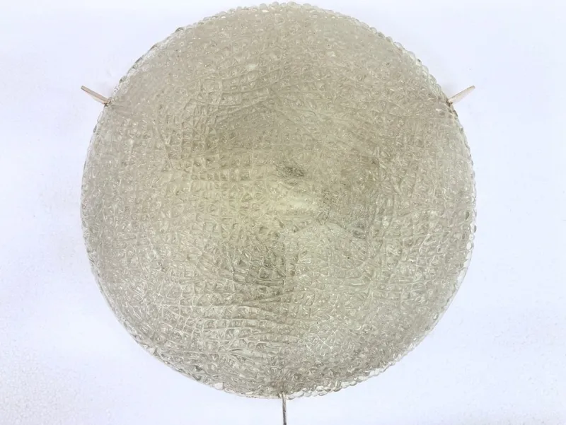 Pamono Hollywood Regency Glass Ceiling Lamp by Kaiser, 1970s> Ceiling Lights