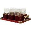 Best Pamono Hollywood Regency Glasses and Tray Set by Hans Turnwald, 1970s, Set of 7
