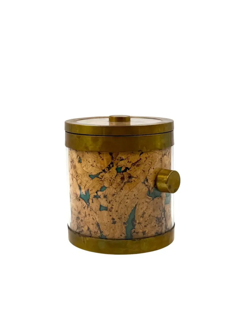 Pamono Hollywood Regency Golden Ice Bucket, France, 1970s> Ice Buckets & Wine Coolers