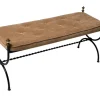 Pamono Hollywood Regency Patinated Iron and Brass Bedroom Bench, 1960s> Benches