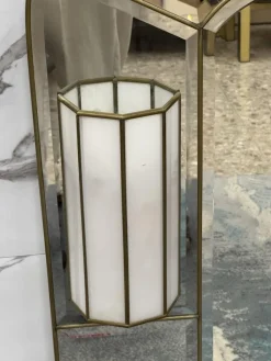 Pamono Hollywood Regency Wall Mirror with Wall Lights, 1970s><noscript><img width=