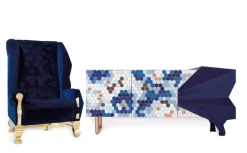 Pamono Honeycomb Blue Sideboard by Royal Stranger> Storage