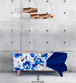Pamono Honeycomb Blue Sideboard by Royal Stranger><noscript><img width=