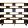 Clearance Pamono Horizontal Matte Black Steel and Oak Bookcase by Atelier Cabanel