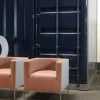 Sale Pamono Hub Lounge Chair in Stainless Steel and Upholstery by Quinti Sedute