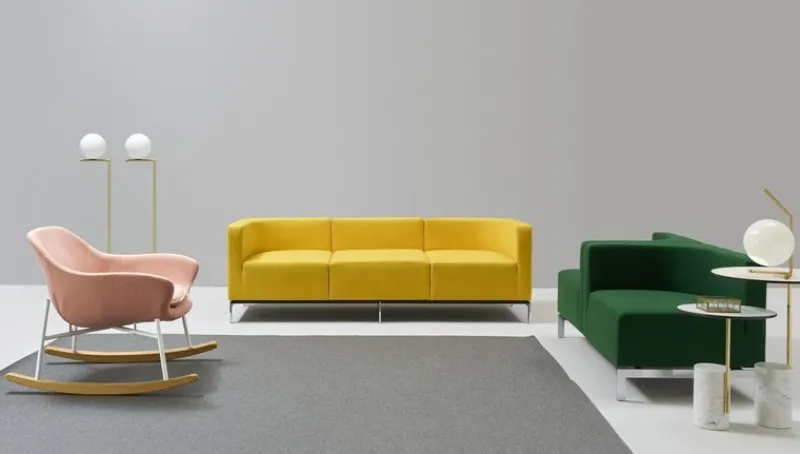 Clearance Pamono Hub Two-Seater Sofa in Stainless Steel and Upholstery by Quinti Sedute