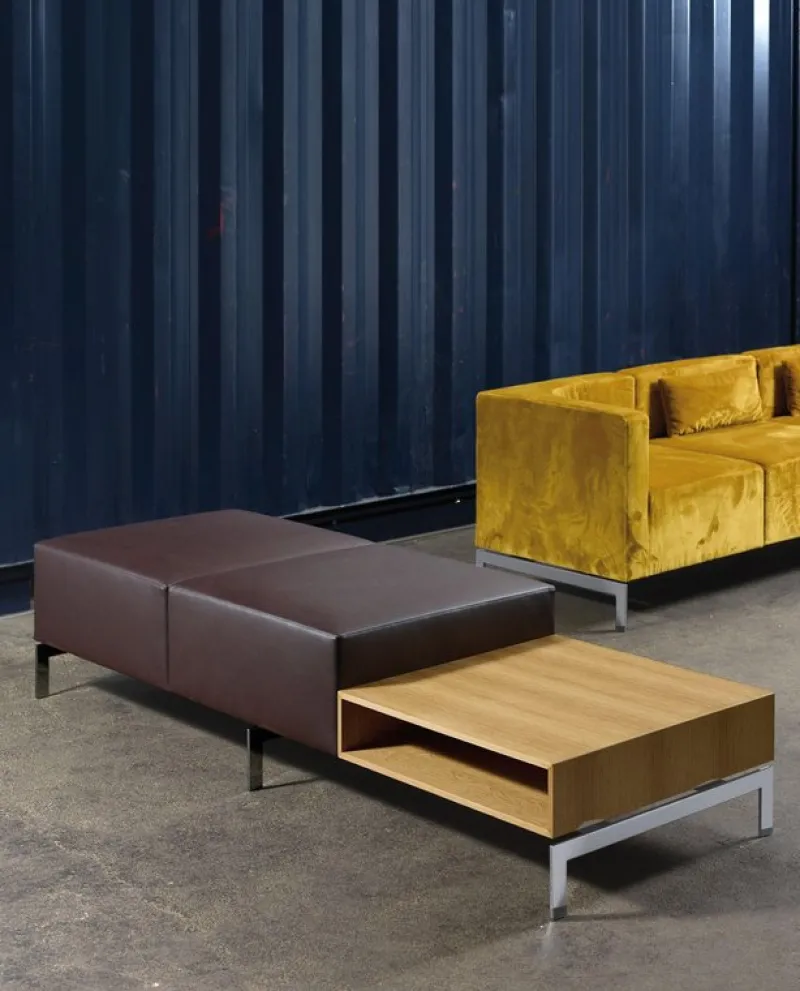 Clearance Pamono Hub Two-Seater Sofa in Stainless Steel and Upholstery by Quinti Sedute