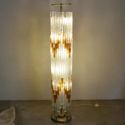 Pamono Ice & Orange Murano Glass Floor Lamp by Albano Poli for the Poliarte><noscript><img width=