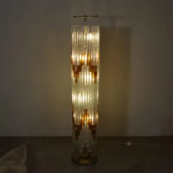 Pamono Ice & Orange Murano Glass Floor Lamp by Albano Poli for the Poliarte><noscript><img width=