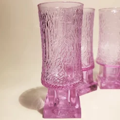 Pamono Ice Bucket and 6 Glasses in Murano Glass Alexandrite, Italy, 1960s, Set of 7><noscript><img width=