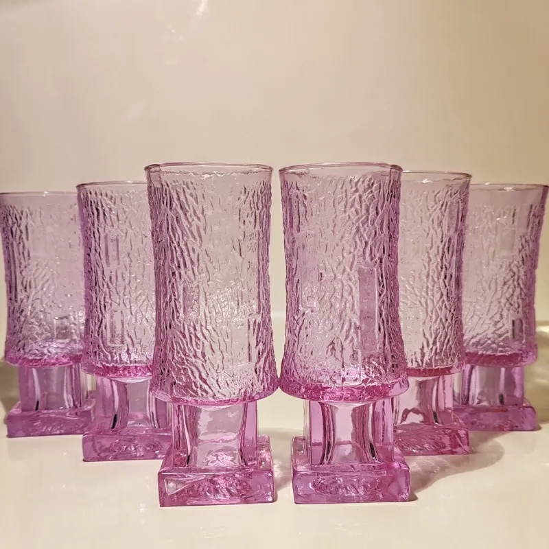 Pamono Ice Bucket and 6 Glasses in Murano Glass Alexandrite, Italy, 1960s, Set of 7> Ice Buckets & Wine Coolers