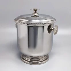 Pamono Ice Bucket in Stainless Steel by Aldo Tura for Macabo, 1960s><noscript><img width=