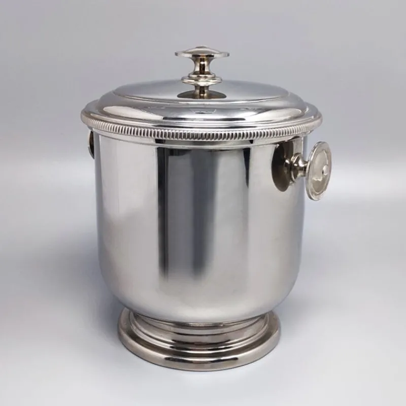 Pamono Ice Bucket in Stainless Steel by Aldo Tura for Macabo, 1960s> Ice Buckets & Wine Coolers