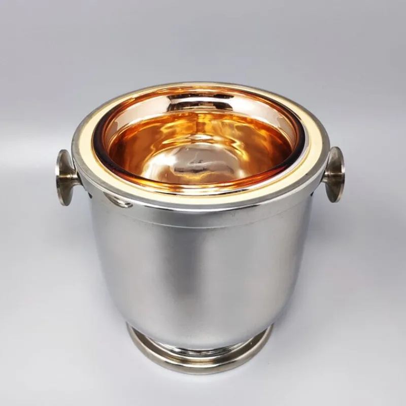 Pamono Ice Bucket in Stainless Steel by Aldo Tura for Macabo, 1960s> Ice Buckets & Wine Coolers