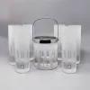 Hot Pamono Ice Bucket with Glasses in Hand Cut Lead Crystal from Kristal, Italy, 1960, Set of 7