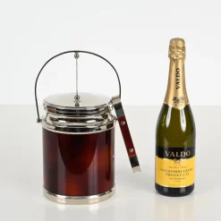 Pamono Ice Bucket with Tongs in Tortoiseshell Style Acrylic Glass and Chrome from Alpac, France, 1970s, Set of 2> Ice Buckets & Wine Coolers