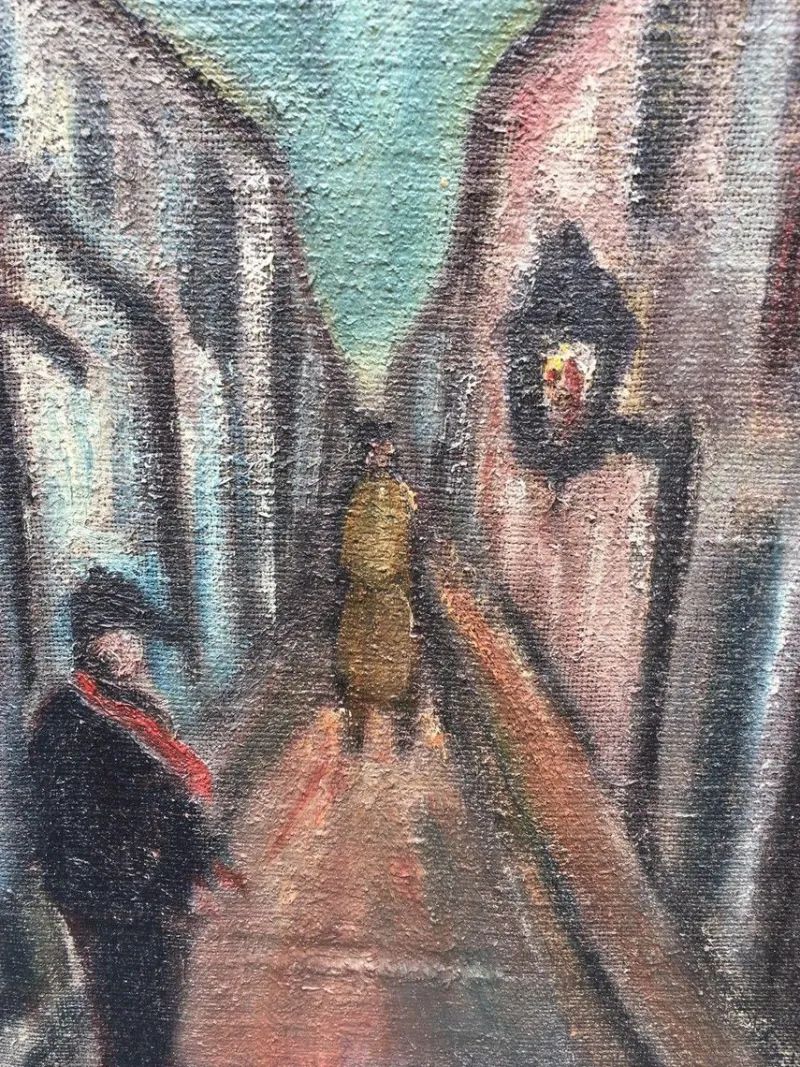 Online Pamono Impressionist Alley, Oil on Canvas