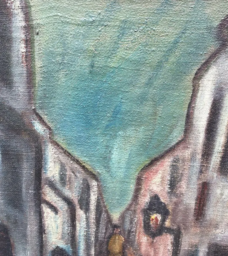 Online Pamono Impressionist Alley, Oil on Canvas
