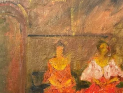 New Pamono Impressionist Dance Scene, 20th Century, Oil Painting on Canvas