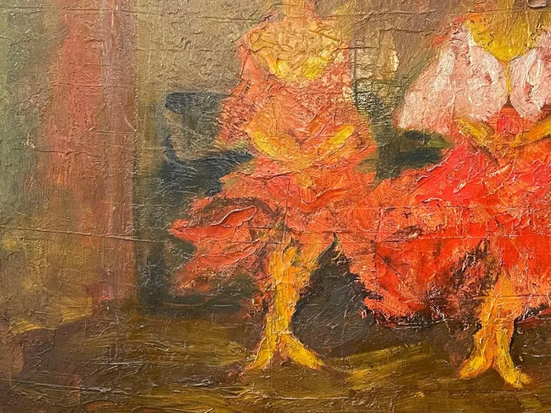 New Pamono Impressionist Dance Scene, 20th Century, Oil Painting on Canvas