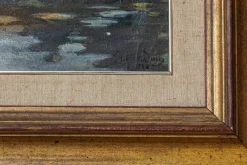 New Pamono Impressionist Harbour Scene, 1960s, Oil on Canvas, Framed