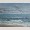 Pamono Impressionist Seascape with Sailboats, Oil on Canvas, Framed> Impressionist