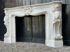 Best Pamono Impressive Louis XV Fireplace in Carrara Marble, 1880s