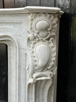Best Pamono Impressive Louis XV Fireplace in Carrara Marble, 1880s