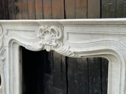 Best Pamono Impressive Louis XV Fireplace in Carrara Marble, 1880s